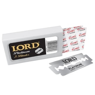 Lord Saloon Platinum Stainless Steel Double Edged Blades, 5/Pack