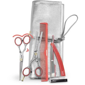 Jaguar Left-Handed Pre Style Relax Satin Offset Basic Set with Scissor, Thinner, Razor, Blades, Comb & Bag