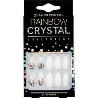 Salon Perfect Rainbow Crystal Nail Collection, 24 Pieces