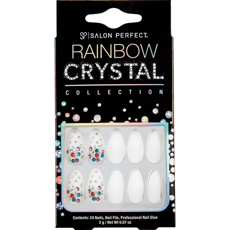 Salon Perfect Rainbow Crystal Nail Collection, 24 Pieces