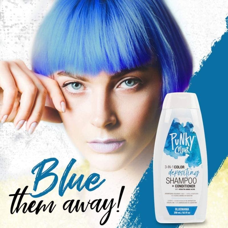 Punky Colour 3-in-1 Color Depositing Shampoo + Conditioner, Bluemania, 250ml - Image 2