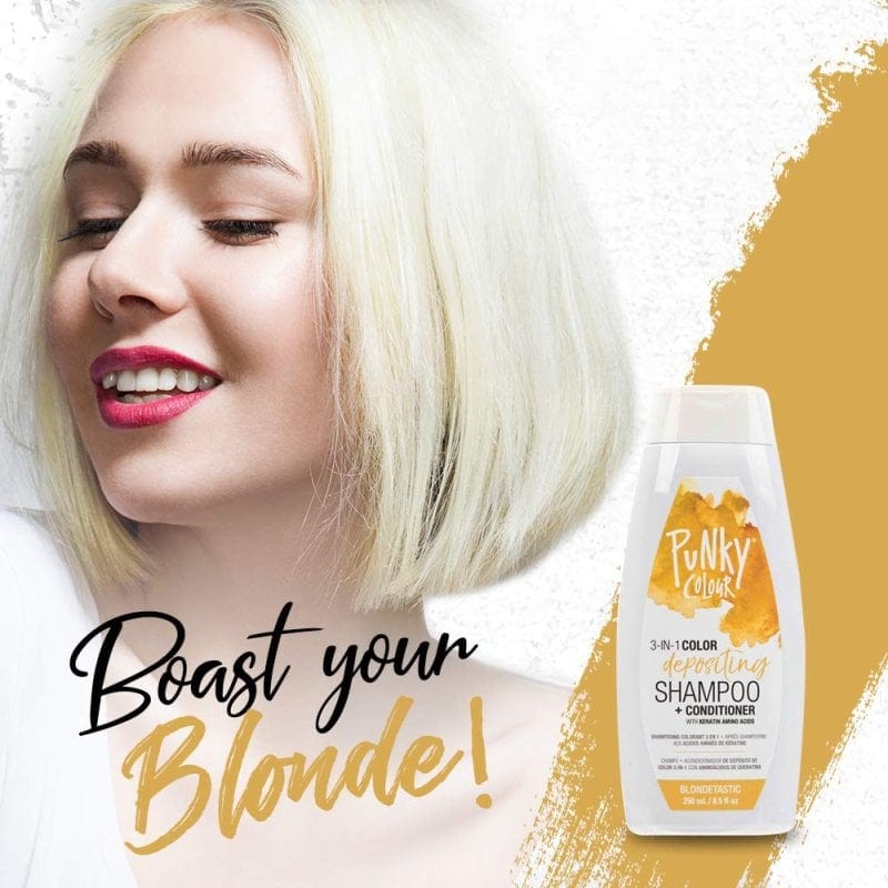 Punky Colour 3-in-1 Color Depositing Shampoo + Conditioner, Blondetastic, 250ml - Image 2
