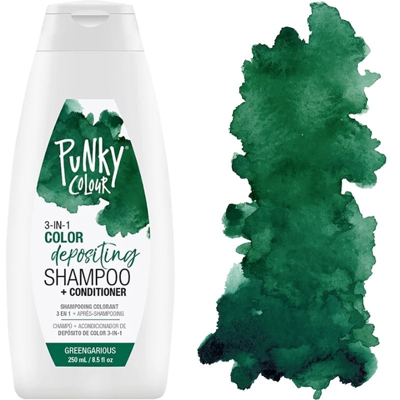 Punky Colour 3-in-1 Color Depositing Shampoo + Conditioner, Greengarious, 250ml