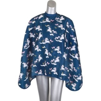 Kids Cape Blue with Unicorns, Studs