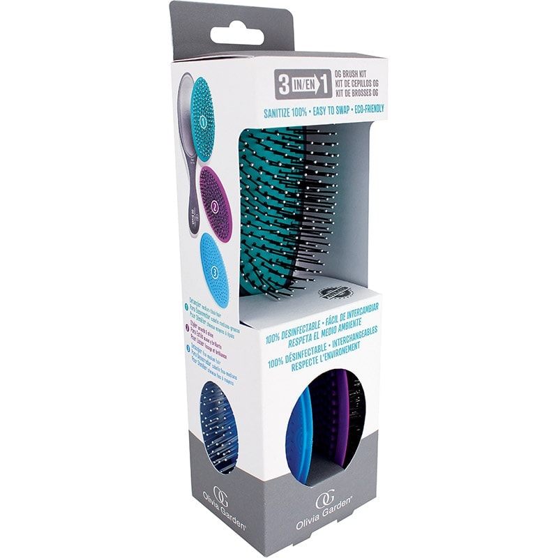 Olivia Garden OG Brush Set: 1 Brush Handle & 3 Removable Heads