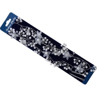 Bridal Headpiece Large Flowers with Hair Pin, 75cm