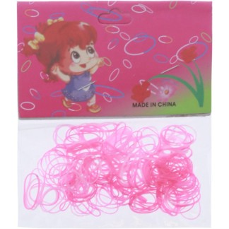 Hair Elastics Silicone, Pink, 160/Pack