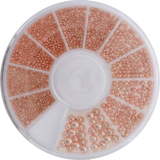 Nail Art Decorations - Rose Gold Bead Pearls, 5 Sizes