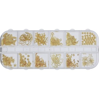 Nail Art Alloy Decorations - Assorted Gold Shapes, 240/Pack