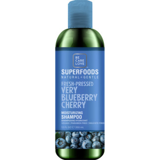Be Care Love SuperFoods Natural & Gentle Fresh-Pressed Very Blueberry Cherry Moisturizing Shampoo, 355ml