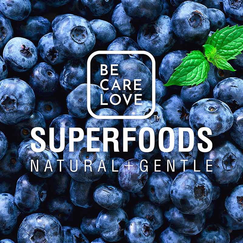 Be Care Love SuperFoods Natural & Gentle Fresh-Pressed Very Blueberry Cherry Moisturizing Shampoo, 355ml - Image 2