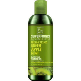 Be Care Love SuperFoods Natural & Gentle Fresh-Pressed Green Apple Kiwi Clarifying Shampoo, 355ml