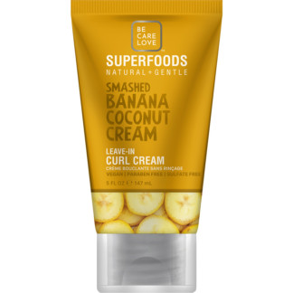 Be Care Love SuperFoods Natural & Gentle Smashed Banana Coconut Cream Leave-In Curl Cream, 147ml
