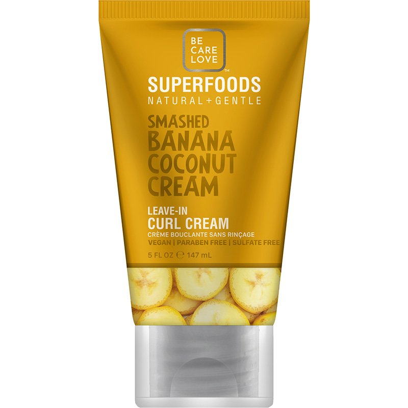 Be Care Love SuperFoods Natural & Gentle Smashed Banana Coconut Cream Leave-In Curl Cream, 147ml