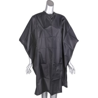 Salon Cape Black, Water-Proof Nylon, Adjustable Ties