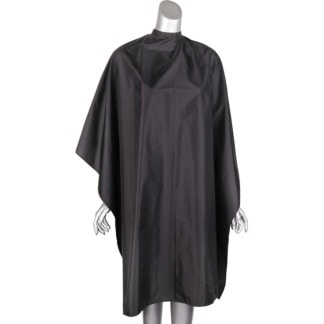 Salon Cape Black, Water-Proof Nylon, Large, Studs