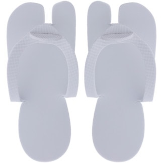 Disposable Slippers Pedicure with Toe Separator, Pair, White