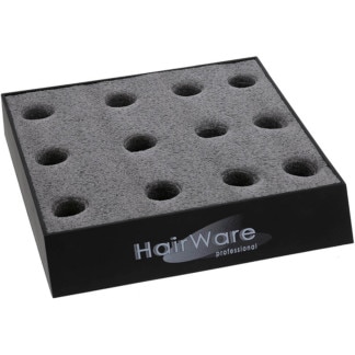 Hairware 12 Piece Foam Hair Brush Stand, Black