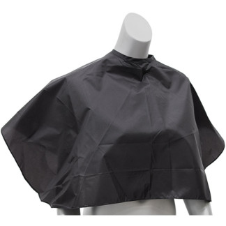 Salon Cape Black, Short, Hook & Loop