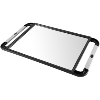 Mirror Rectangular with Rubberised Handle, Black, 24 x 31cm