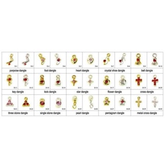 Nail Art Dangles, Assorted Shapes