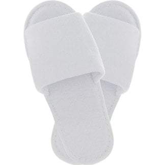 Disposable Slippers Terry Cotton, Pair, White