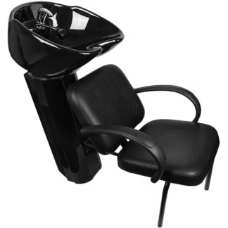 Shampoo Unit Snooze, 303/036/013/016 Ceramic Basin on Pedestal & Chair, Black