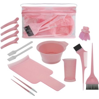 Hair Colourist & Tint Tool Kit, Pink, 15 Pieces