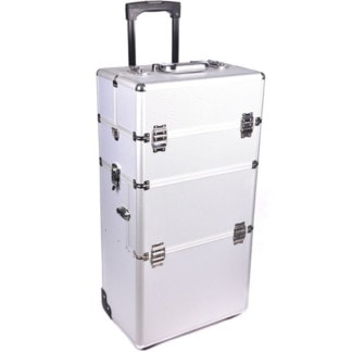 Beauty Aluminium Case, 2 Parts, 3 Options, Stackable, Silver, Empty