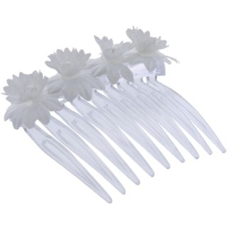 Bridal Hair Comb Pearl Flowers on Comb, Single