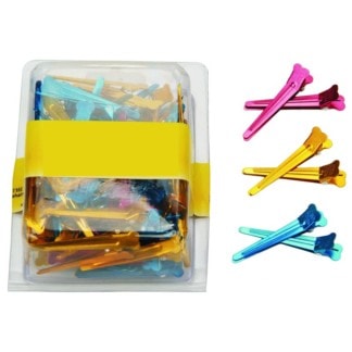 Sectioning Clips Tub, Pin Curl, Single Anodised, 50mm, 50/Tub