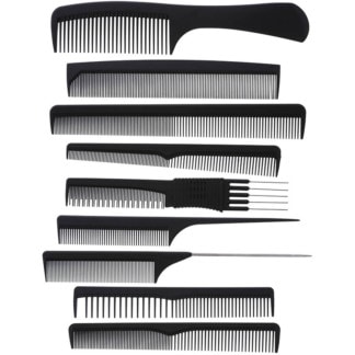 Carbon Comb Set, Black, 9/Pack