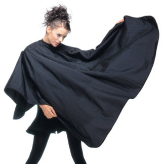 Salon Cape Black All Purpose, Nylon, Large, Studs