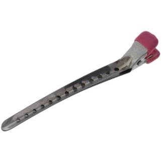 Sectioning Clip, No Teeth Metal Duckbill, Pink Dipped, Single, 10cm