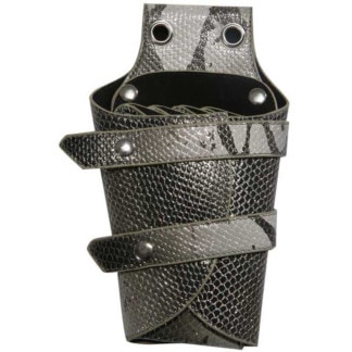 Scissor Pouch Grey Snake, Large, Polyurethane, Empty