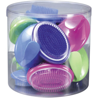 Palm Scalp Massager Brushes with Handle Bin, Assorted Colours, 12/Bin