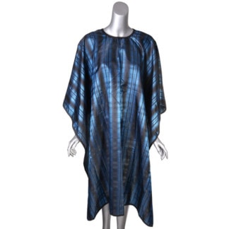 Barber Cape Blue & Black Check Pattern, Elasticated Hook