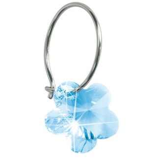 Blomdahl Titanium Earrings - Swarovski Crystals Flower, Aquamarine