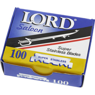 Lord Saloon Stainless Steel Half Blades, 100/Pack