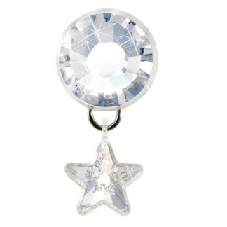 Blomdahl Natural Titanium Navel - Swarovski Crystals Star Pendant