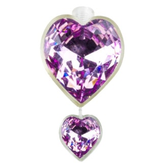 Blomdahl Natural Titanium Navel - Swarovski Crystals, Heart Pendant