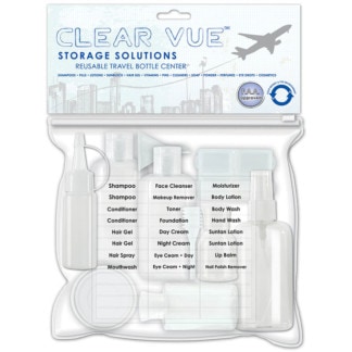 Empty Travel Assortment Bottles & Jars Set, 9 Pieces