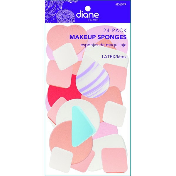 Diane Make-Up Sponges Assorted Shapes & Sizes, 24/Pack