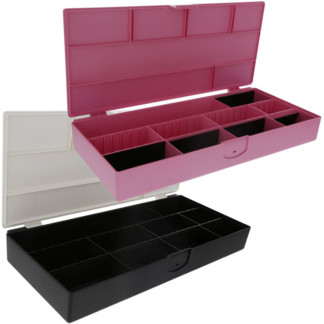 Cosmetic Box with Dividers & Lid for Products, Empty