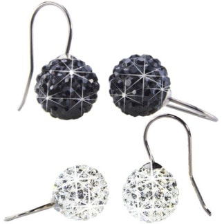 Blomdahl Titanium Earrings - Crystal Ball Pendant