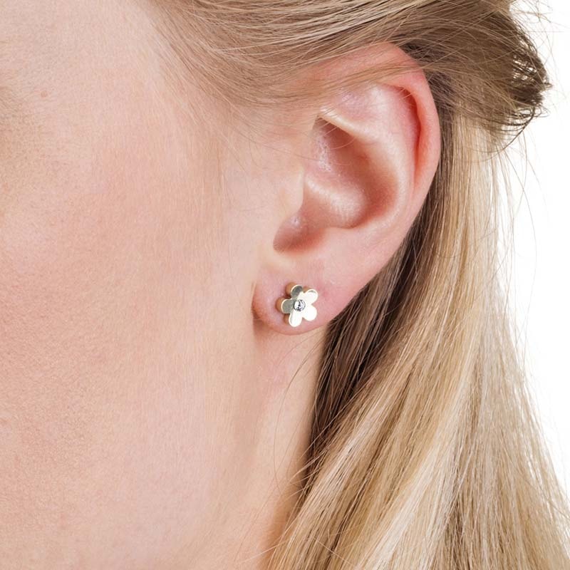 Blomdahl Titanium Earrings - Crystal Flower - Image 2