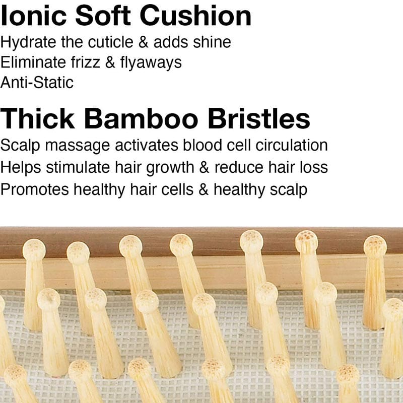 Olivia Garden Healthy Hair Bamboo Ionic Massage Brush Collection - Image 3