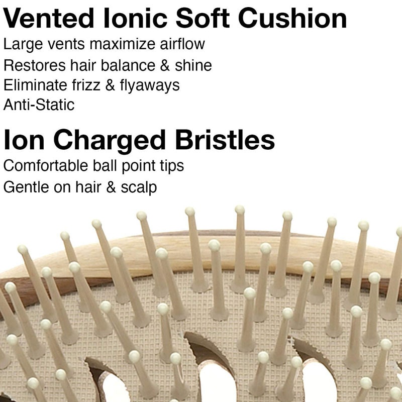 Olivia Garden Healthy Hair Bamboo Paddle & Cushion Brush Display: 12 Brushes & Stand - Image 4