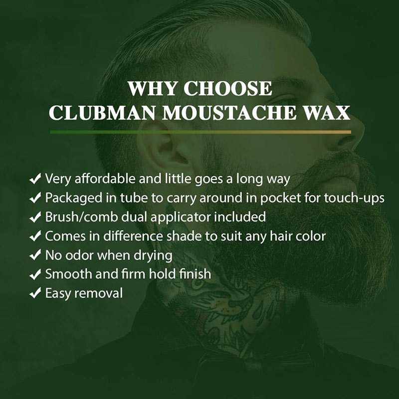Clubman Styling & Colour Moustache Wax, 14g - Image 3
