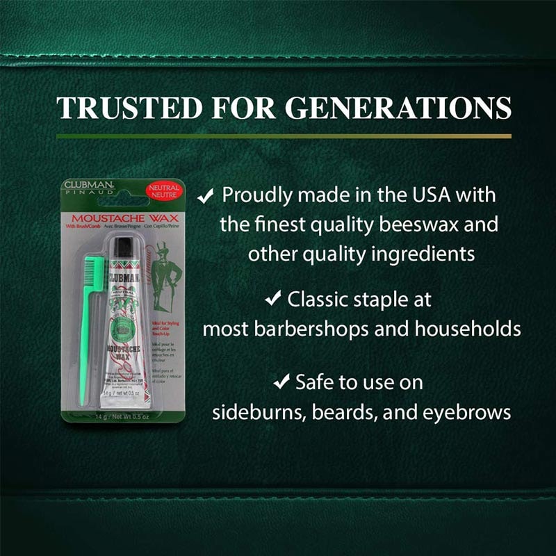 Clubman Styling & Colour Moustache Wax, 14g - Image 4